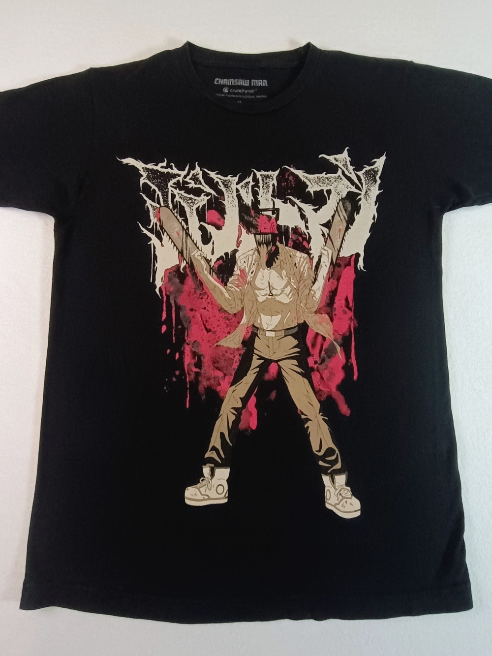 Graphic Tee - Black with Red & Tan Print